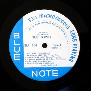 Bud Powell The Amazing 2 Blue Note LP BLP 1504 ORG US 1955 Lex RVG Ear 