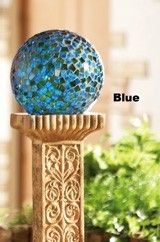 10 Glass Garden Gazing Balls Blue Mosiac Gazing Ball