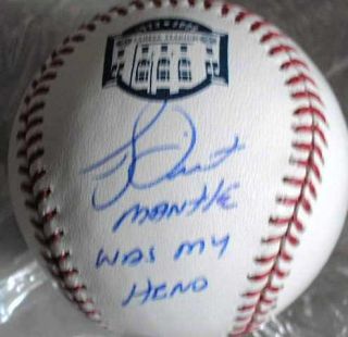 Bucky Dent Signed Yankee Stadium Baseball Mickey Mantle Inscription 