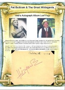 Pat Buttram & The Great Hildegrade Autograph 1949 Leaf St. Jude