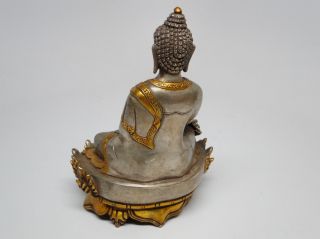   Temple Gold Silver Gilded Copper Bronze Buddha Statue Sakyamuni