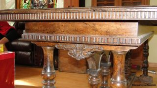 Large Dining Room Kitchen Buffet Table Wood Carved Antique Furniture 