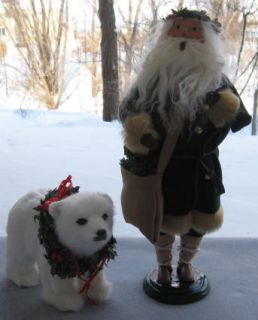 Byers Choice Caroler Woodland Santa with Polar Bear New