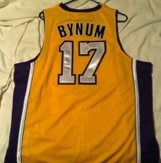 ANDREW BYNUM Authentic Stitched Los Angeles Lakers Jersey NWT Size 50