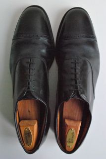 Allen Edmonds Byron Black Leather Cap Toe Lace Up Oxfords 13B W/ Shoe 