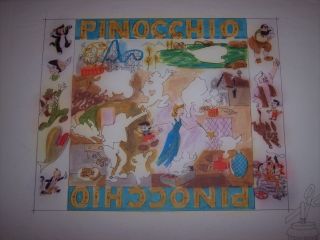 Pinocchio Jiminy Cricket Cut Out 1960s Cereal Box Original Art Disney 