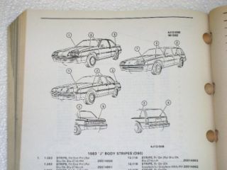 1982 1984 Buick Skyhawk GM Parts Illustrations Manual