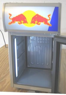 Red Bull Mini Refrigerator Bar Fridge w Lighted Top Display Interior 