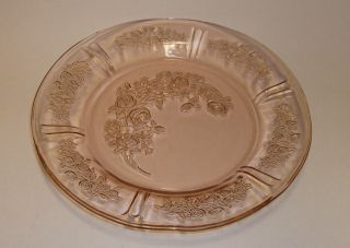 Depression Federal Glass Sharon Cabbage Rose Pink Salad Plates 3 Avail 