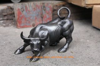 Small Wall Street Bronze Fierce Bull Ox Statue 4 5L A
