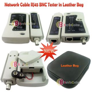 LAN Network Cable Wire RJ45 BNC Tester in Leather Bag