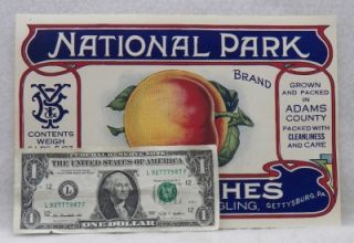 National Park Pie Peaches Burgoon Yingling Gettysburg Large Can Label 