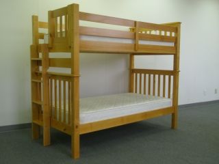 Bunk Bed   Tall Twin over Twin Mission Honey with Side Ladder for only 