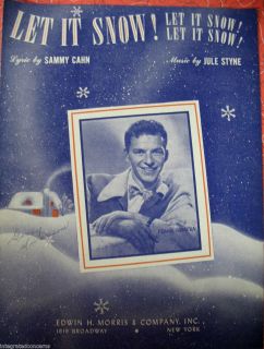 1945 Sheet Music Sammy Cahn Jule Styne Let It Snow Cvr photo Frank 