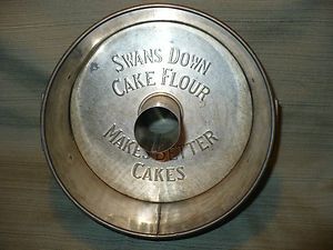 Vintage SWANS DOWN CAKE FLOUR Advertising Bundt Tube Pan 1923 