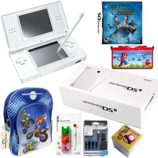   DSi White Handheld System Games Accessories Holiday Bundle Pack