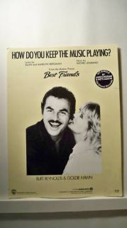 Burt Reynolds Goldie Hawn Movie Sheet Music 1982