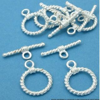 Twisted Toggle Clasp Silver Plated 8 Grams