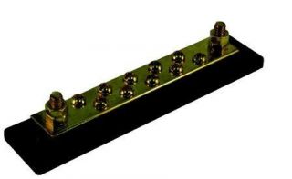   molded plastic insulator base. Solid brass bus bar safely carries