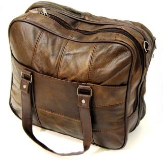   Quality LEATHER BUSINESS BAG Laptop Case Overnight Bag Travel Holdall