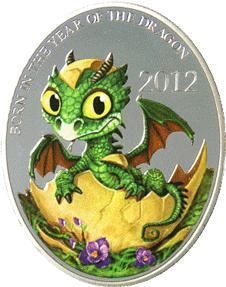    Islands 1 Dollars Year of the Dragon 2 Chinese Calendar 2012 Silver