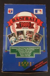 1989 Upper Deck Baseball High Series Box 36 Packs Griffey Rookie 