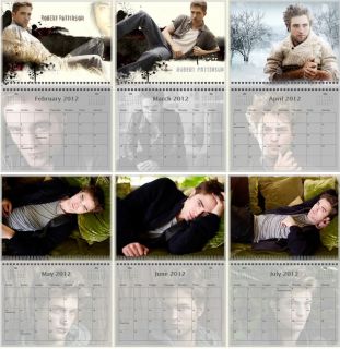 Robert Pattinson 12 Months Wall Calendar Year 2012