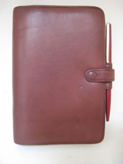 FILOFAX Personal Calendar Organizer Brown Leather Full of Pages 