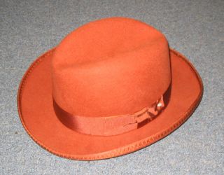 New Mens Burt Orange Wool Godfather Tuxedo Hat Costume Halloween 