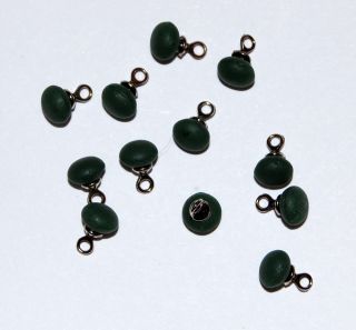   Tiny Green Frosted Glass Baby Doll Button Bead 5mm Buttons