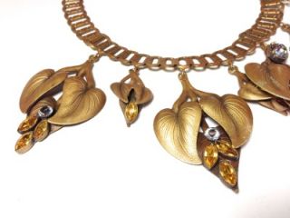 VINTAGE CLASSIC JOSEFF OF HOLLYWOOD CALLA LILLY LEAVES NECKLACE