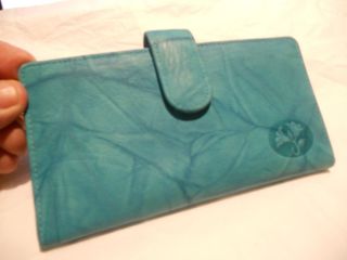 Buxton Turquoise Leather Checkbook Wallet