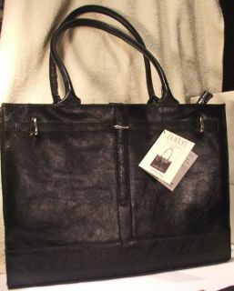 Buxton Kelly Bag Black Leather Laptop Tablet Tote New w Tags Purse 