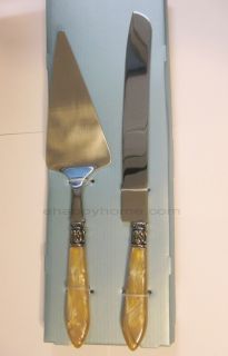 cambridge silversmiths stainless steel cake set knife and pie server 