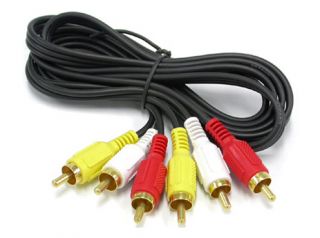 3RCA Composite Video Audio Projector Cable PS2 15ft 5M
