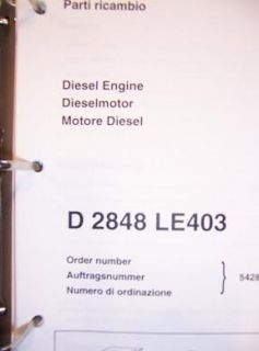 1998 Man Diesel Engine Manual Parts Catalog Service J