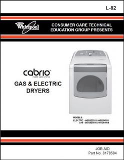 Whirlpool Cabrio Gas Electric Dryer Service Manual