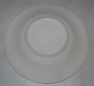   Goss Victorian Parian Ware Plate Floral Leaves Snow White