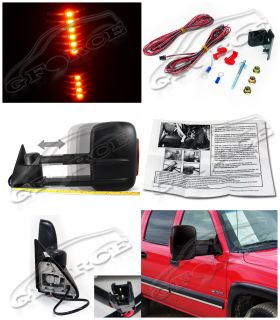 88 98 Chevy C10 C K 1500 Manual LED Signal Towing Telescopic Mirrors 