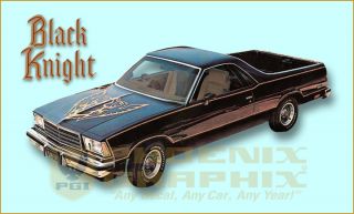 1978 Chevrolet El Camino Black Knight Decal Stripe Kit