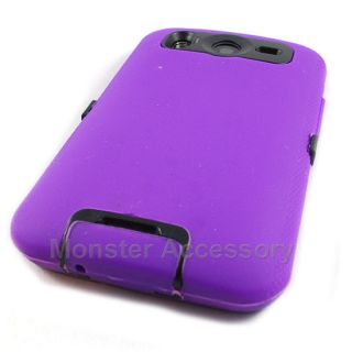 Purple Double Layered Hard Case Cover HTC Inspire 4G