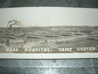 Vintage YardLong PHOTO CAMP CUSTER BASE HOSPITAL Battle Creek MI