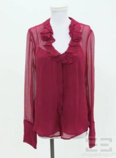   Chang Lima Raspberry Pink Silk Blouse with Camisole Size 10