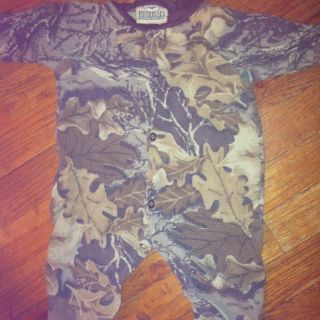 Baby Girl or Boy Camo Onepiece Thermal Outfit by Redhead Size Medium 