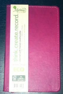 Markings C R Gibson Pink Italian Leatherette Journal 240 Ruled Pages 5 