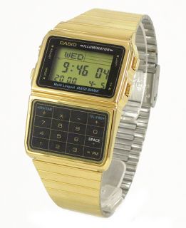 Genuine Casio Databank Gold Calculator 5 Alarms Telememo Watch DBC611 