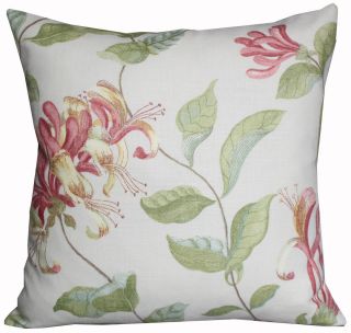 Nina Campbell Fabric Lonicera Honeysuckle Decorative Pillow Cushion 