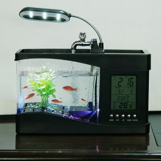   Desktop Fish Tank Aquarium Timer Calendar Clock LED Lamp Light