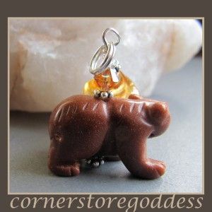   goldstone grizzly california golden bear charm pendant