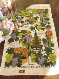   Vintage Linen Kay Dee Kitchen Towel ~ Sonoma California Wine Country